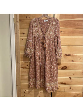 The Fox and the Mermaid Boho Gypsy Maxi Dress in a floral print.